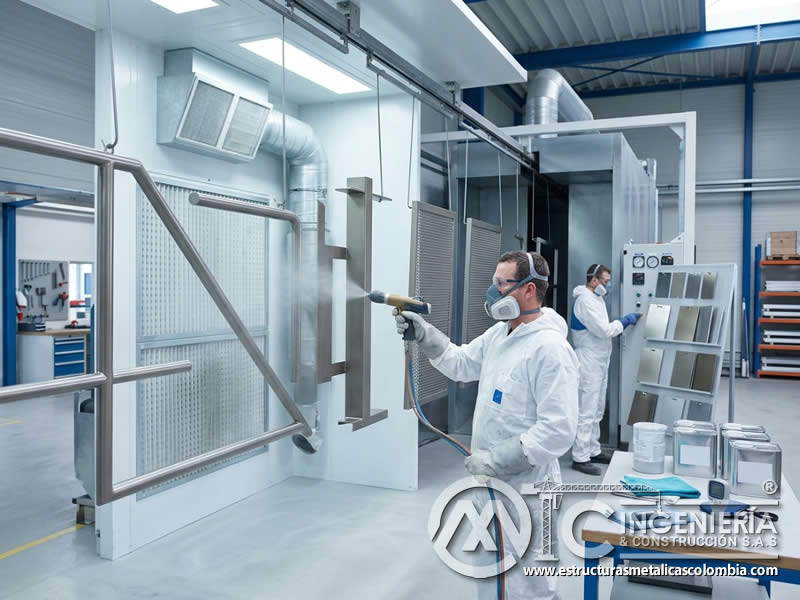 Pinturas en polvo resistentes a efectos del clima y condiciones atmosféricas extremas, con resinas poliéster, fluoropolímeros, aditivos UV, protección multicapa e intemperie severa en Bogotá, Colombia. Montajes, Ingeniería y Construcción. MIC SAS.