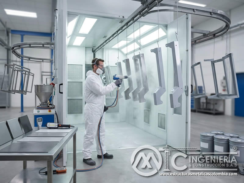 Pintura en polvo electrostática resistente a la corrosión con zinc, nanotecnología, inhibidores orgánicos, recubrimientos multicapa y protección de superficies metálicas en Bogotá, Colombia. Montajes, Ingeniería y Construcción. MIC SAS.