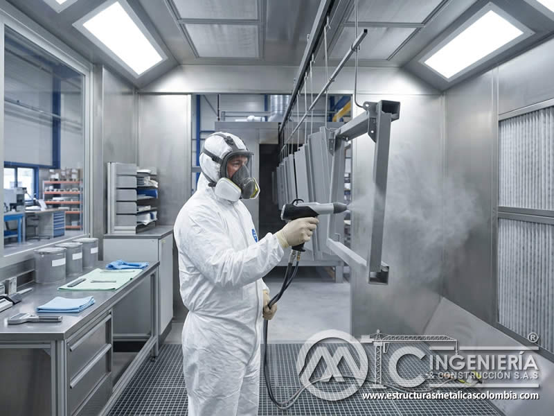 Características de pintura en polvo antibacteriana y antimicrobiana aplicada en superficies metálicas durables, higiénicas y de fácil mantenimiento en Bogotá, Colombia. Montajes, Ingeniería y Construcción. MIC SAS.