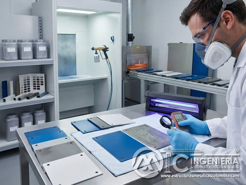 Efecto de pinturas en polvo antimicrobianas en ambientes interiores con superficies metálicas limpias, durables y resistentes al contacto en Bogotá, Colombia. Montajes, Ingeniería y Construcción. MIC SAS.