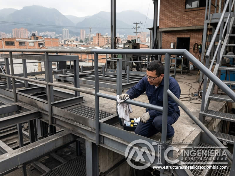 Contaminación urbana acumulada sobre pintura en polvo requiere limpieza periódica y control visual para prolongar la vida útil de piezas metálicas pintadas en Bogotá, Colombia. Montajes, Ingeniería y Construcción. MIC SAS. Contaminación urbana acumulada sobre pintura en polvo requiere limpieza periódica y control visual para prolongar la vida útil de piezas metálicas pintadas en Bogotá, Colombia. Montajes, Ingeniería y Construcción. MIC SAS.