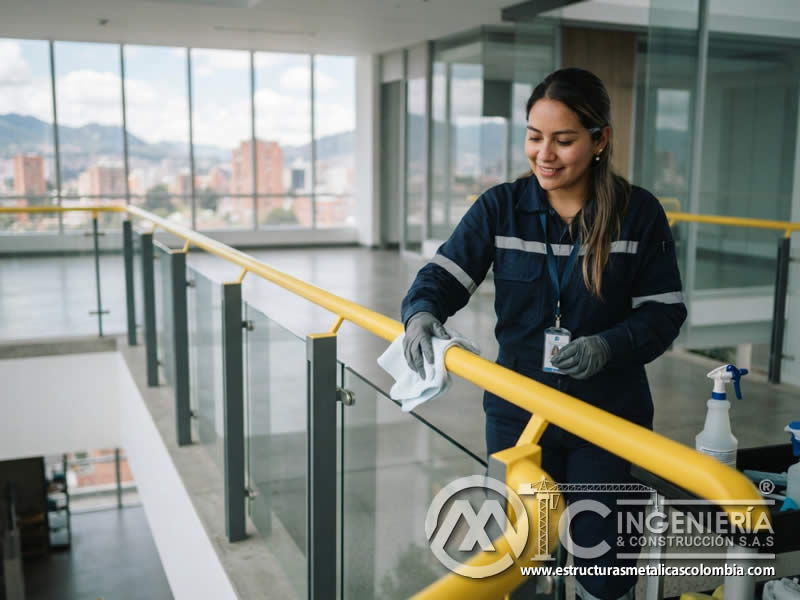 Limpieza regular para conservar brillo color y protección del acabado en Bogotá, Colombia. Montajes, Ingeniería y Construcción. MIC SAS.