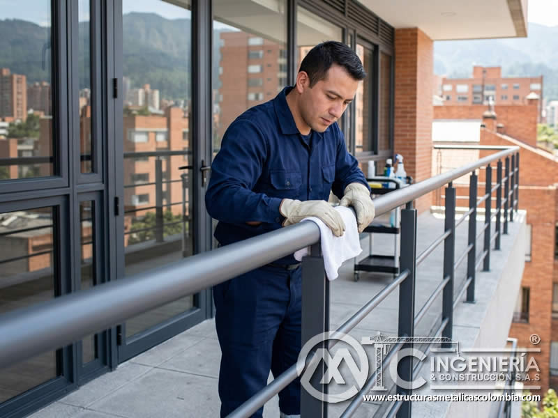 Mantenimiento de barandas marcos y piezas metálicas con acabado durable en Bogotá, Colombia. Montajes, Ingeniería y Construcción. MIC SAS.