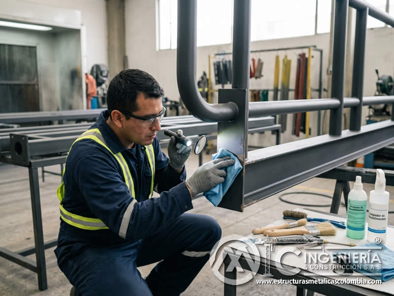 Prevencion de corrosión con mantenimiento adecuado de pintura electrostática en Bogotá, Colombia. Montajes, Ingeniería y Construcción. MIC SAS.