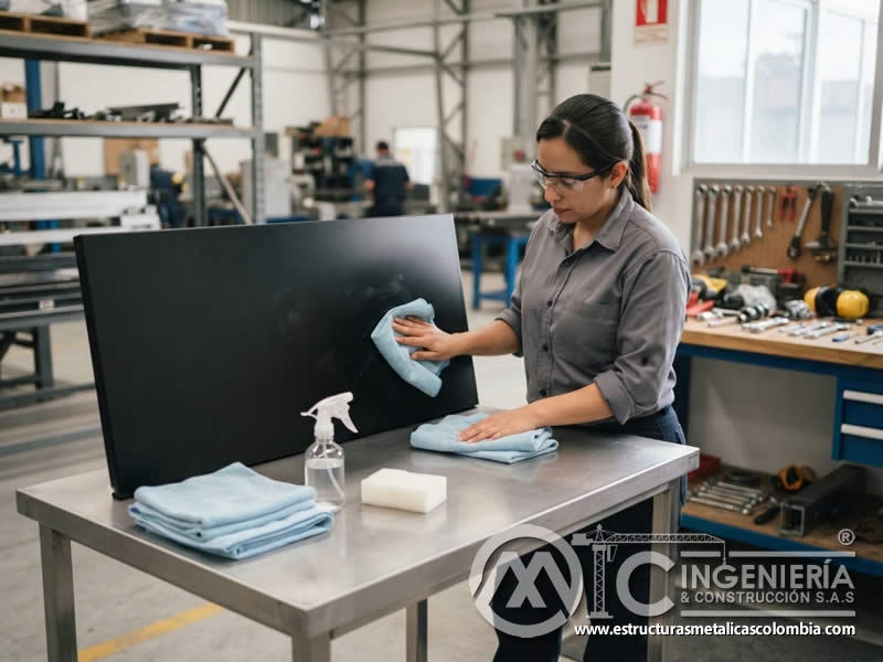 Productos no abrasivos para cuidar superficies con pintura electrostática en Bogotá, Colombia. Montajes, Ingeniería y Construcción. MIC SAS.