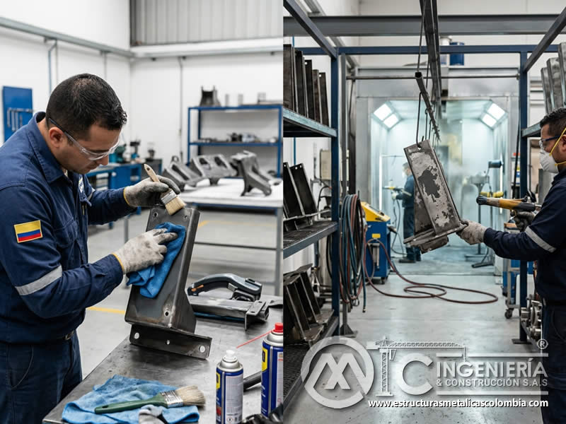 Comparación entre mantenimiento preventivo y repintado de piezas metálicas en Bogotá, Colombia. Montajes, Ingeniería y Construcción. MIC SAS.