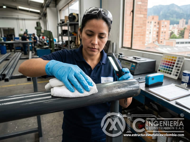 Evaluacion de desgaste brillo y color en recubrimientos electrostáticos en Bogotá, Colombia. Montajes, Ingeniería y Construcción. MIC SAS.