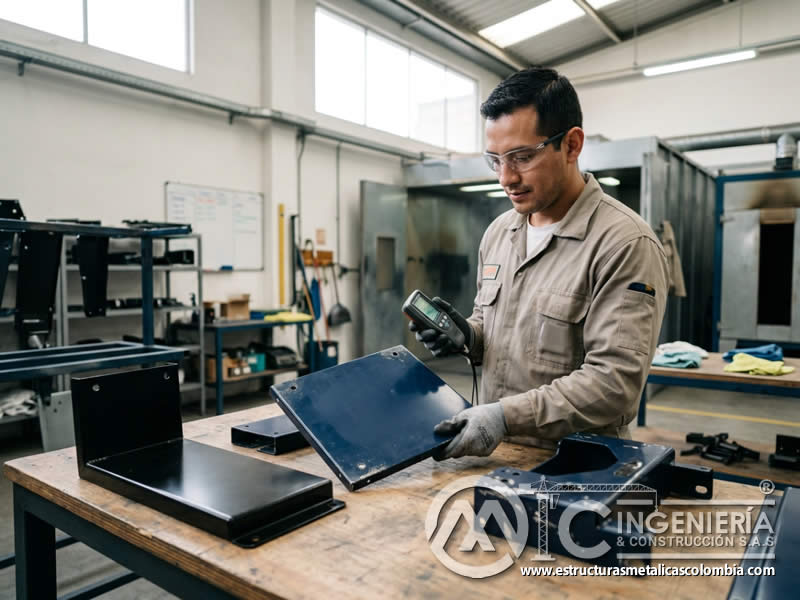 Inspección periodica para definir cuando repintar piezas metálicas en Bogotá, Colombia. Montajes, Ingeniería y Construcción. MIC SAS.