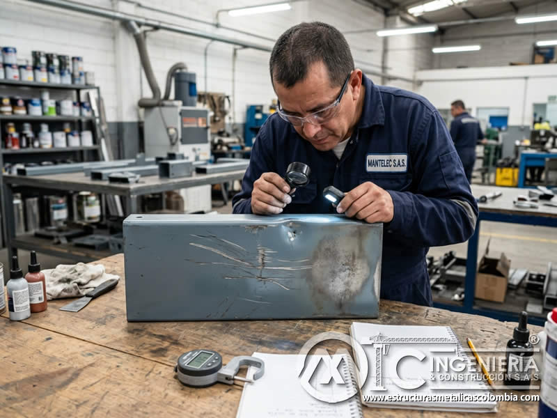 Rayones golpes y decoloracion que indican necesidad de repintar en Bogotá, Colombia. Montajes, Ingeniería y Construcción. MIC SAS.