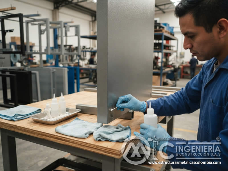 Limpieza con presión moderada para no rayar ni desgastar la película protectora del recubrimiento para prolongar la vida útil de piezas metálicas pintadas en Bogotá, Colombia. Montajes, Ingeniería y Construcción. MIC SAS. Limpieza con presión moderada para no rayar ni desgastar la película protectora del recubrimiento para prolongar la vida útil de piezas metálicas pintadas en Bogotá, Colombia. Montajes, Ingeniería y Construcción. MIC SAS.