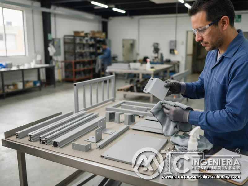 Productos de limpieza suaves para piezas de uso comercial, industrial y arquitectónico en Colombia de manera compatible con acabados industriales y arquitectónicos en Bogotá, Colombia. Montajes, Ingeniería y Construcción. MIC SAS.