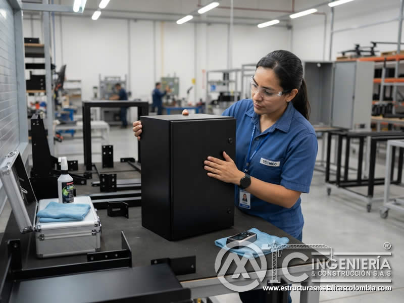 Control de manchas leves con detergente neutro antes de que afecten el aspecto del recubrimiento como apoyo al mantenimiento profesional de piezas recubiertas en Bogotá, Colombia. Montajes, Ingeniería y Construcción. MIC SAS.