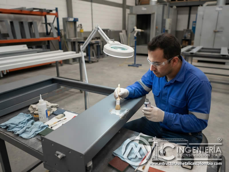 Prevencion de corrosión despues de danos en pintura electrostática en Bogotá, Colombia. Montajes, Ingeniería y Construcción. MIC SAS. Prevencion de corrosión despues de danos en pintura electrostática en Bogotá, Colombia. Montajes, Ingeniería y Construcción. MIC SAS.