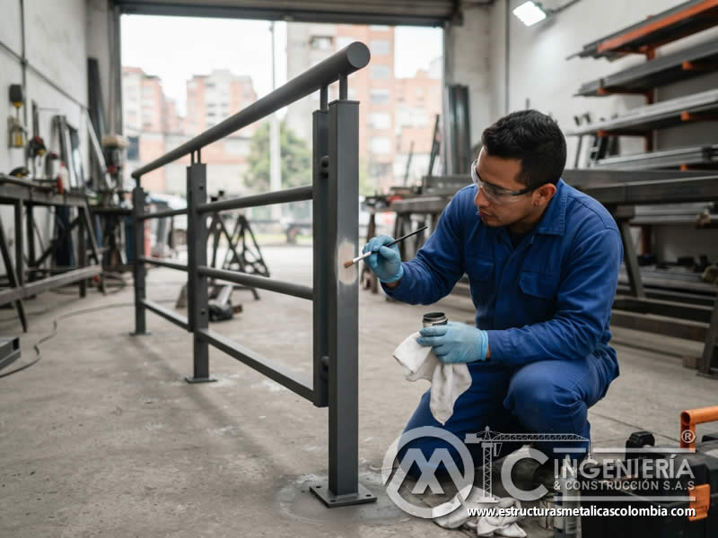 Retoques en barandas marcos soportes y componentes metálicos pintados en Bogotá, Colombia. Montajes, Ingeniería y Construcción. MIC SAS. Retoques en barandas marcos soportes y componentes metálicos pintados en Bogotá, Colombia. Montajes, Ingeniería y Construcción. MIC SAS.