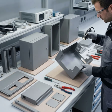 Gabinete electrónico con recubrimiento epoxi aislante, adherente y resistente a la corrosión en Bogotá, Colombia. Montajes, Ingeniería y Construcción. MIC SAS.