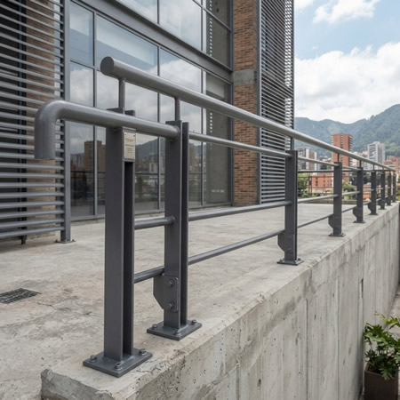 Acabado en polvo resistente a abrasión, impactos, corrosión e intemperie sobre metal en Bogotá, Colombia. Montajes, Ingeniería y Construcción. MIC SAS.