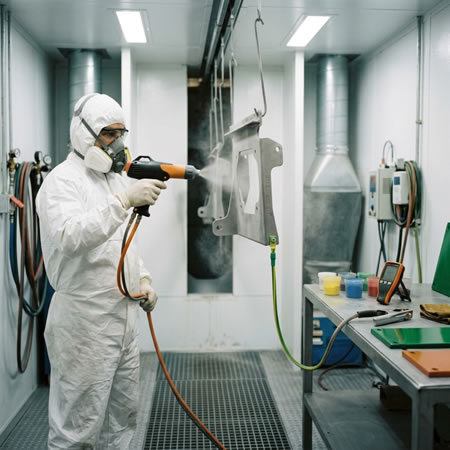 Características de pintura en polvo con resinas, pigmentos y aditivos para acabados resistentes en Bogotá, Colombia. Montajes, Ingeniería y Construcción. MIC SAS.