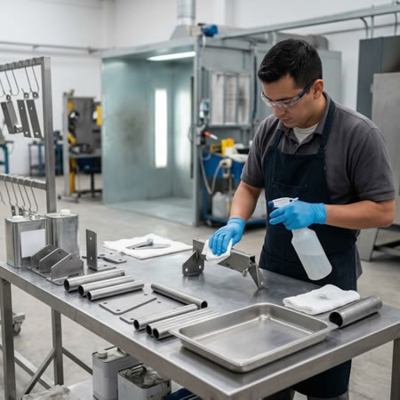 Desengrase, granallado y fosfatado preparando metal para recibir el recubrimiento en Bogotá, Colombia. Montajes, Ingeniería y Construcción. MIC SAS.