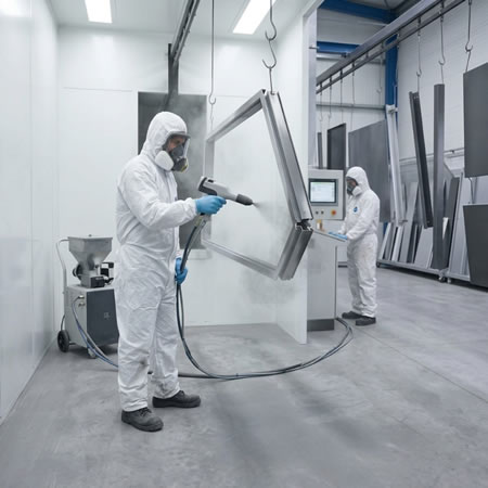 Robot industrial aplicando recubrimiento uniforme mediante trayectorias y caudal controlados en Bogotá, Colombia. Montajes, Ingeniería y Construcción. MIC SAS.