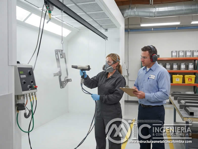 Certificación en equipos de pintura en polvo electrostática para respaldar cumplimiento de normas de seguridad laboral, con evaluación de riesgos, procedimientos, EPP, ventilación, mantenimiento, señalización y control operacional en Bogotá, Colombia. Montajes, Ingeniería y Construcción. MIC SAS. Certificación en equipos de pintura en polvo electrostática para respaldar cumplimiento de normas de seguridad laboral, con evaluación de riesgos, procedimientos, EPP, ventilación, mantenimiento, señalización y control operacional en Bogotá, Colombia. Montajes, Ingeniería y Construcción. MIC SAS.