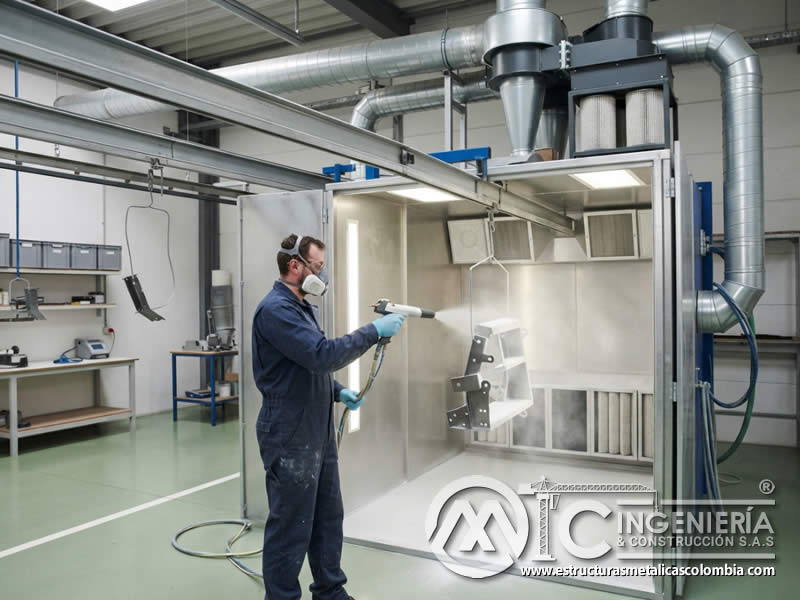 Almacenamiento seguro de pinturas en polvo y productos químicos con segregación, control ambiental y señalización en Bogotá, Colombia. Montajes, Ingeniería y Construcción. MIC SAS.