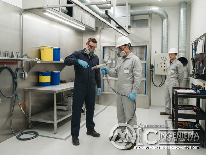 Capacitación técnica en normativas de seguridad para pintura en polvo con enfoque en certificación y cultura preventiva en Bogotá, Colombia. Montajes, Ingeniería y Construcción. MIC SAS.