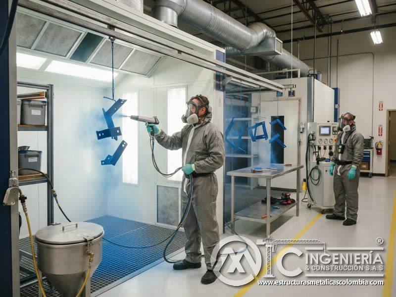 Gestión de riesgos químicos en pintura en polvo mediante controles de ingeniería, EPP y vigilancia de exposición en Bogotá, Colombia. Montajes, Ingeniería y Construcción. MIC SAS.
