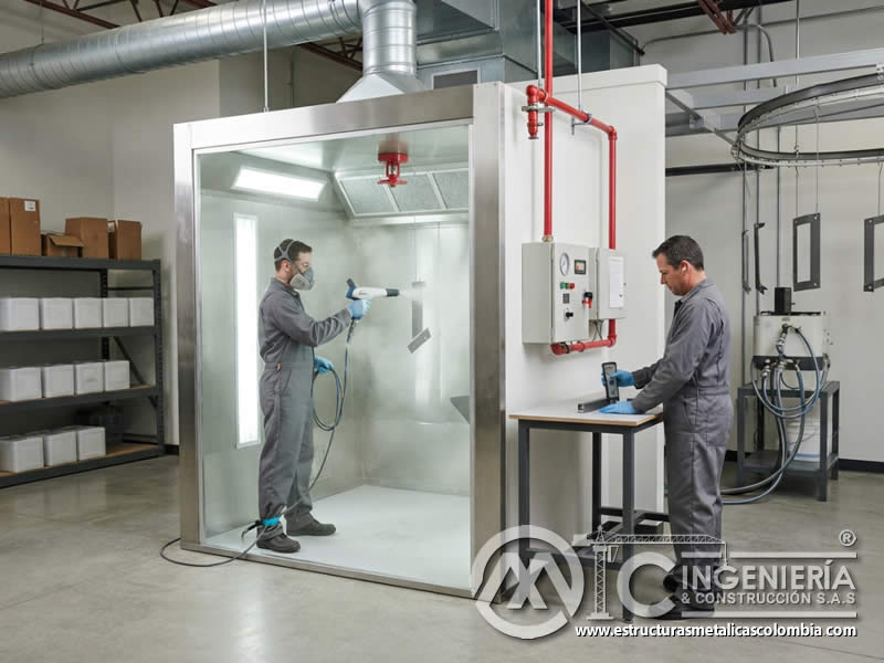Prevención de incendios en instalaciones de pintura en polvo mediante detección, extinción y control de fuentes de ignición en Bogotá, Colombia. Montajes, Ingeniería y Construcción. MIC SAS.