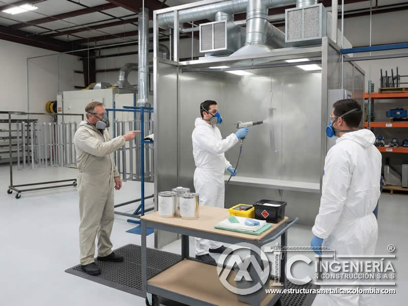 Capacitación en manejo seguro de pintura en polvo electrostática, uso de EPP, ventilación, limpieza y emergencias en Bogotá, Colombia. Montajes, Ingeniería y Construcción. MIC SAS. Capacitación en manejo seguro de pintura en polvo electrostática, uso de EPP, ventilación, limpieza y emergencias en Bogotá, Colombia. Montajes, Ingeniería y Construcción. MIC SAS.
