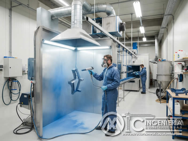 Mejora de la calidad del aire y salud laboral con ventilación adecuada en pintura en polvo electrostática, reduciendo polvo suspendido, vapores, fatiga, molestias respiratorias, riesgos de incendio y variaciones del acabado en Bogotá, Colombia. Montajes, Ingeniería y Construcción. MIC SAS. Mejora de la calidad del aire y salud laboral con ventilación adecuada en pintura en polvo electrostática, reduciendo polvo suspendido, vapores, fatiga, molestias respiratorias, riesgos de incendio y variaciones del acabado en Bogotá, Colombia. Montajes, Ingeniería y Construcción. MIC SAS.