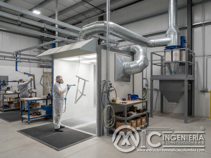 Sistemas de ventilación efectivos para pintura en polvo electrostática mediante cabinas de aplicación, extracción localizada, recirculación controlada, filtros de alta eficiencia y descarga segura del aire tratado en Bogotá, Colombia. Montajes, Ingeniería y Construcción. MIC SAS. Sistemas de ventilación efectivos para pintura en polvo electrostática mediante cabinas de aplicación, extracción localizada, recirculación controlada, filtros de alta eficiencia y descarga segura del aire tratado en Bogotá, Colombia. Montajes, Ingeniería y Construcción. MIC SAS.