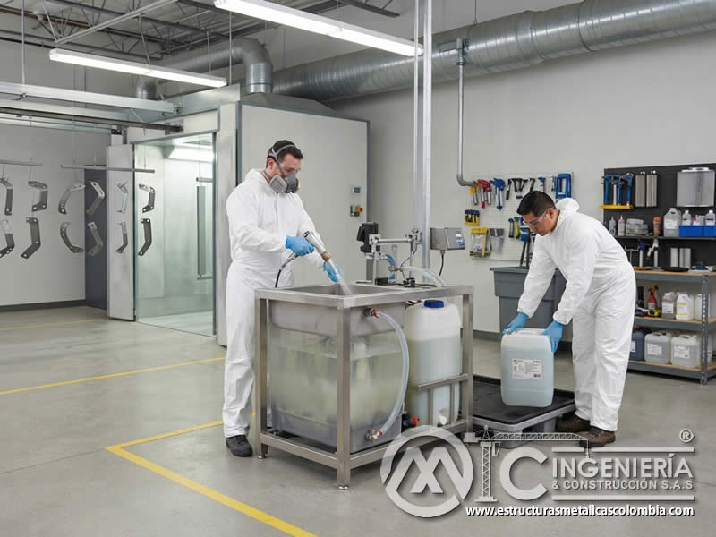 Gestión de aguas residuales de limpieza de equipos de pintura en polvo con tratamiento, monitoreo y control de contaminantes en Bogotá, Colombia. Montajes, Ingeniería y Construcción. MIC SAS. Gestión de aguas residuales de limpieza de equipos de pintura en polvo con tratamiento, monitoreo y control de contaminantes en Bogotá, Colombia. Montajes, Ingeniería y Construcción. MIC SAS.