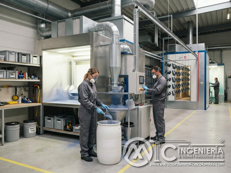 Reciclaje de pintura en polvo electrostática alineado con normativas ambientales, sostenibilidad y economía circular en Bogotá, Colombia. Montajes, Ingeniería y Construcción. MIC SAS. Reciclaje de pintura en polvo electrostática alineado con normativas ambientales, sostenibilidad y economía circular en Bogotá, Colombia. Montajes, Ingeniería y Construcción. MIC SAS.