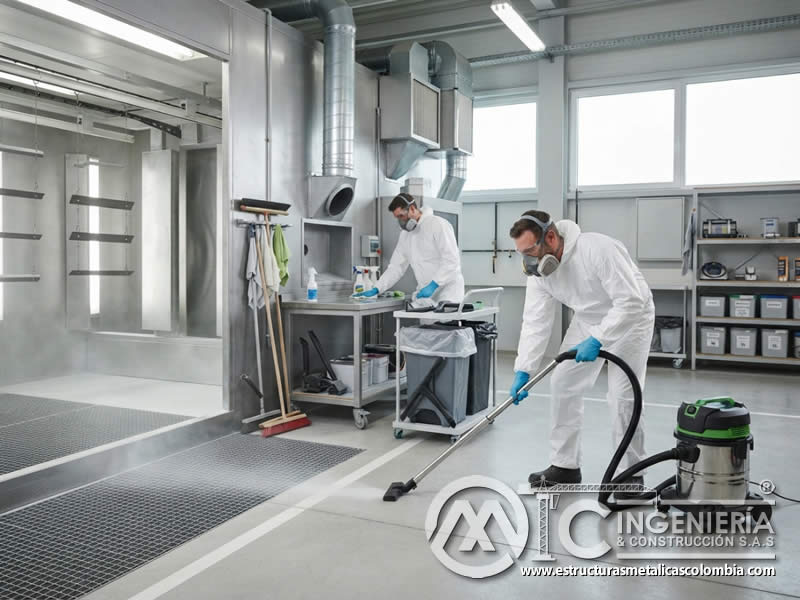 Control de acumulación de polvo de pintura en áreas de trabajo mediante limpieza, extracción y mantenimiento preventivo en Bogotá, Colombia. Montajes, Ingeniería y Construcción. MIC SAS. Control de acumulación de polvo de pintura en áreas de trabajo mediante limpieza, extracción y mantenimiento preventivo en Bogotá, Colombia. Montajes, Ingeniería y Construcción. MIC SAS.
