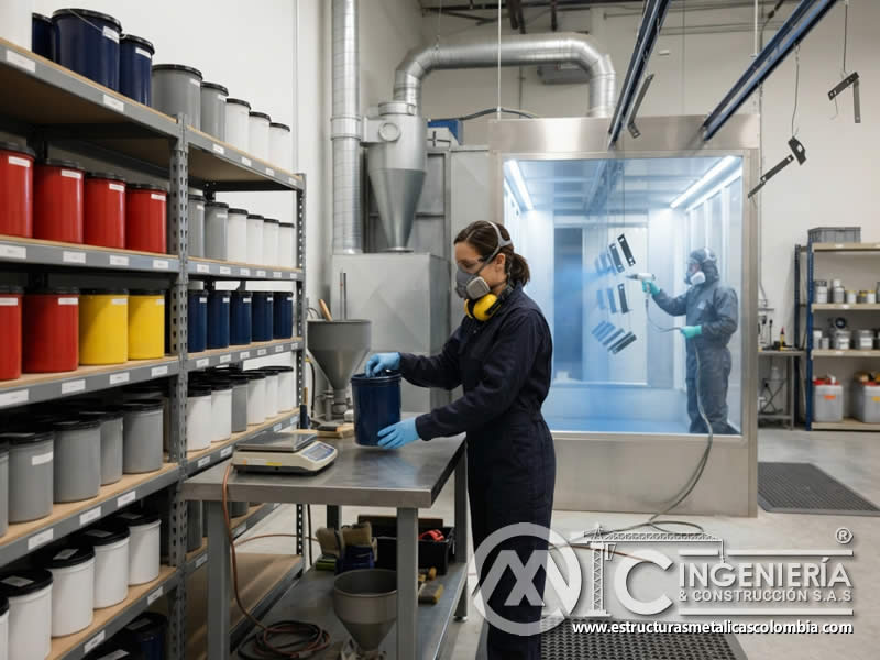 Almacenamiento seguro de pintura en polvo para prevenir riesgos de salud con contenedores herméticos y segregación en Bogotá, Colombia. Montajes, Ingeniería y Construcción. MIC SAS. Almacenamiento seguro de pintura en polvo para prevenir riesgos de salud con contenedores herméticos y segregación en Bogotá, Colombia. Montajes, Ingeniería y Construcción. MIC SAS.