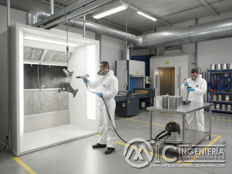 Prevención de exposición a metales pesados en pinturas en polvo con EPP, sustitución, ventilación y control médico en Bogotá, Colombia. Montajes, Ingeniería y Construcción. MIC SAS. Prevención de exposición a metales pesados en pinturas en polvo con EPP, sustitución, ventilación y control médico en Bogotá, Colombia. Montajes, Ingeniería y Construcción. MIC SAS.