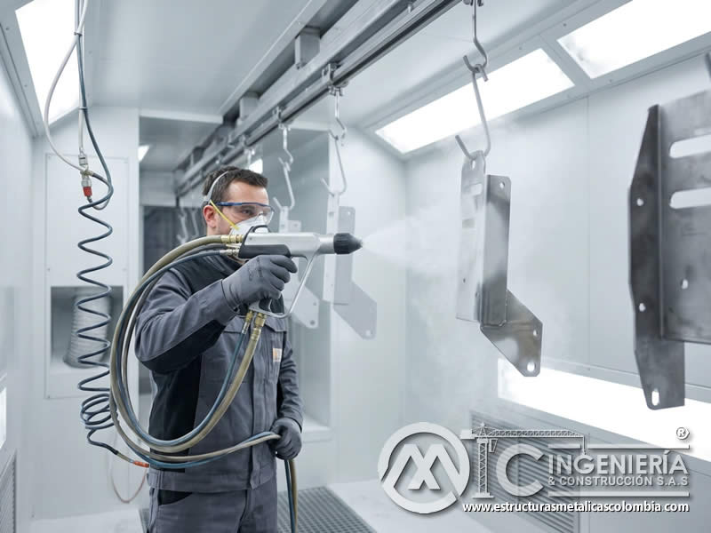 Pistola electrostática en línea de producción de pintura en polvo para cobertura uniforme de piezas metálicas en Bogotá, Colombia. Montajes, Ingeniería y Construcción. MIC SAS. Pistola electrostática en línea de producción de pintura en polvo para cobertura uniforme de piezas metálicas en Bogotá, Colombia. Montajes, Ingeniería y Construcción. MIC SAS.