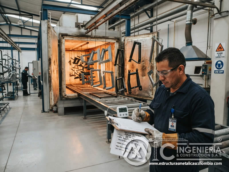 Duración del curado en horno para pintura en polvo y resistencia final en Bogotá, Colombia. Montajes, Ingeniería y Construcción. MIC SAS.