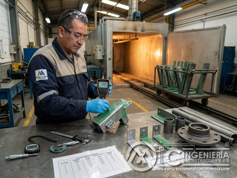 Espesor del metal y tiempo de calentamiento para curado en Bogotá, Colombia. Montajes, Ingeniería y Construcción. MIC SAS.