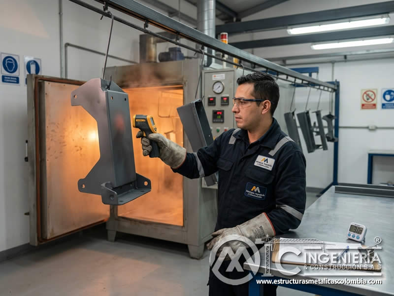 Medición de temperatura superficial de pieza durante el curado en Bogotá, Colombia. Montajes, Ingeniería y Construcción. MIC SAS.