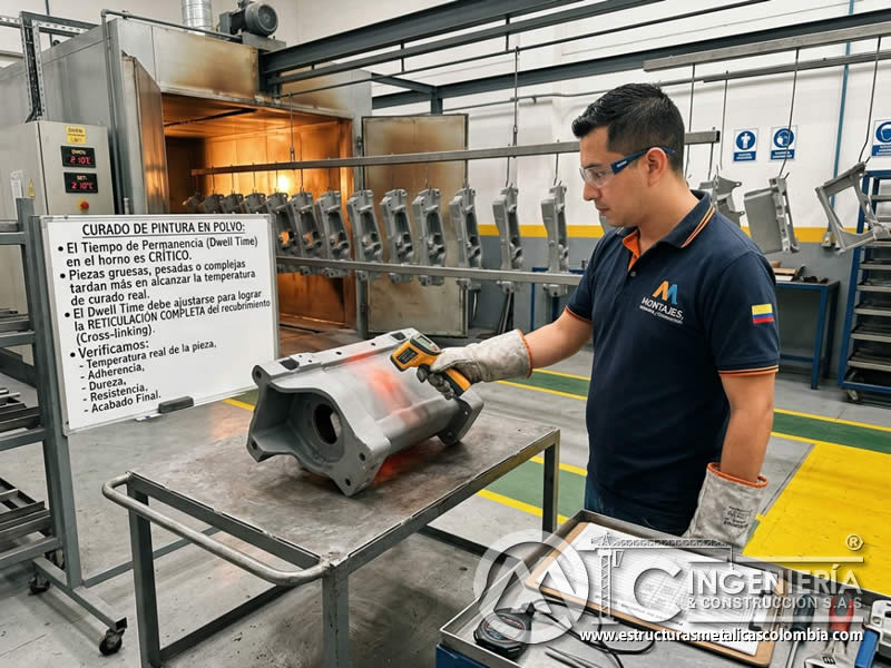 Permanencia en horno hasta alcanzar temperatura de pieza en Bogotá, Colombia. Montajes, Ingeniería y Construcción. MIC SAS.