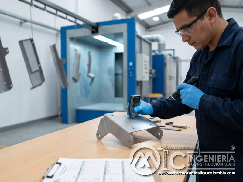 Control de calidad del pretratamiento en superficie metálica para pintura en polvo con verificación de limpieza y adherencia en Bogotá, Colombia. Montajes, Ingeniería y Construcción. MIC SAS. Control de calidad del pretratamiento en superficie metálica para pintura en polvo con verificación de limpieza y adherencia en Bogotá, Colombia. Montajes, Ingeniería y Construcción. MIC SAS.