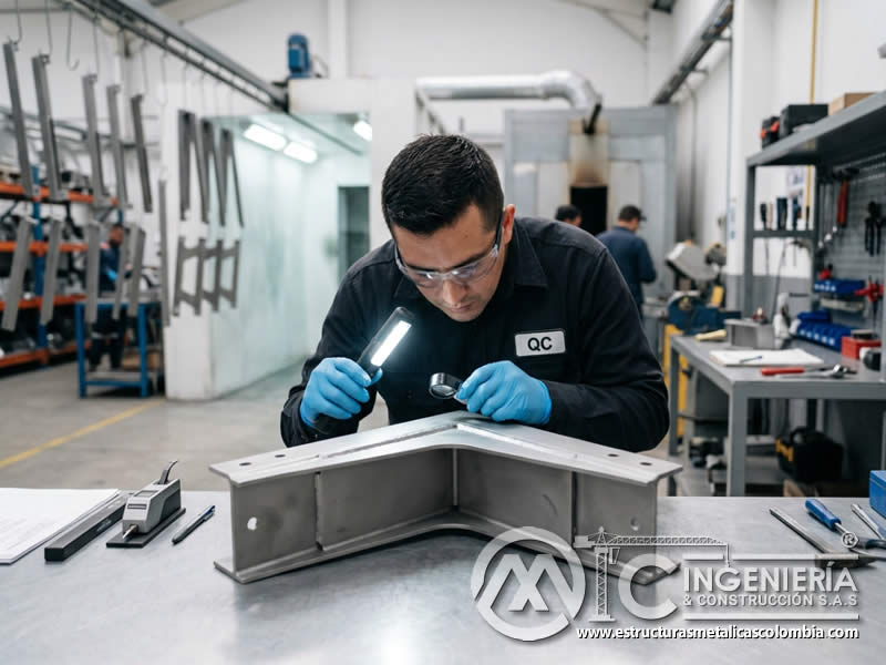 Inspección de superficie metálica antes de pintura en polvo para validar limpieza, textura, rugosidad y ausencia de defectos en Bogotá, Colombia. Montajes, Ingeniería y Construcción. MIC SAS. Inspección de superficie metálica antes de pintura en polvo para validar limpieza, textura, rugosidad y ausencia de defectos en Bogotá, Colombia. Montajes, Ingeniería y Construcción. MIC SAS.