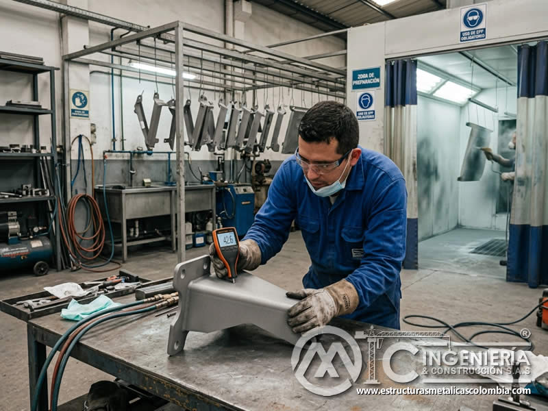Perfil de anclaje en superficie metálica para pintura en polvo con preparación técnica que mejora la fijación del recubrimiento en Bogotá, Colombia. Montajes, Ingeniería y Construcción. MIC SAS. Perfil de anclaje en superficie metálica para pintura en polvo con preparación técnica que mejora la fijación del recubrimiento en Bogotá, Colombia. Montajes, Ingeniería y Construcción. MIC SAS.
