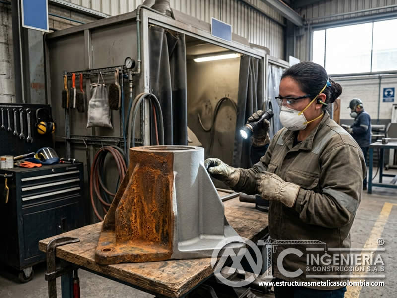 Limpieza ultrasónica antes de pintura en polvo con sandblasting en Bogotá, Colombia. Montajes, Ingeniería y Construcción. MIC SAS.