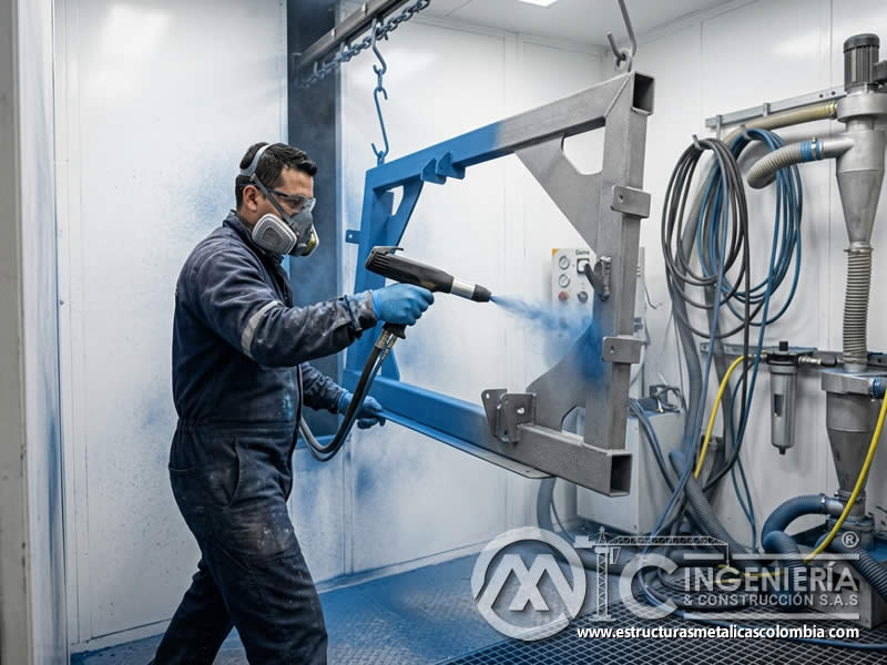 Barrido de pistola de pintura en polvo con sandblasting en Bogotá, Colombia. Montajes, Ingeniería y Construcción. MIC SAS. Barrido de pistola de pintura en polvo con sandblasting en Bogotá, Colombia. Montajes, Ingeniería y Construcción. MIC SAS.