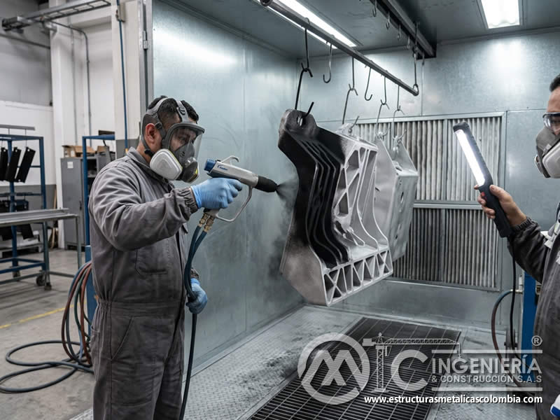 Penetración de pintura en polvo en cavidades con sandblasting en Bogotá, Colombia. Montajes, Ingeniería y Construcción. MIC SAS. Penetración de pintura en polvo en cavidades con sandblasting en Bogotá, Colombia. Montajes, Ingeniería y Construcción. MIC SAS.