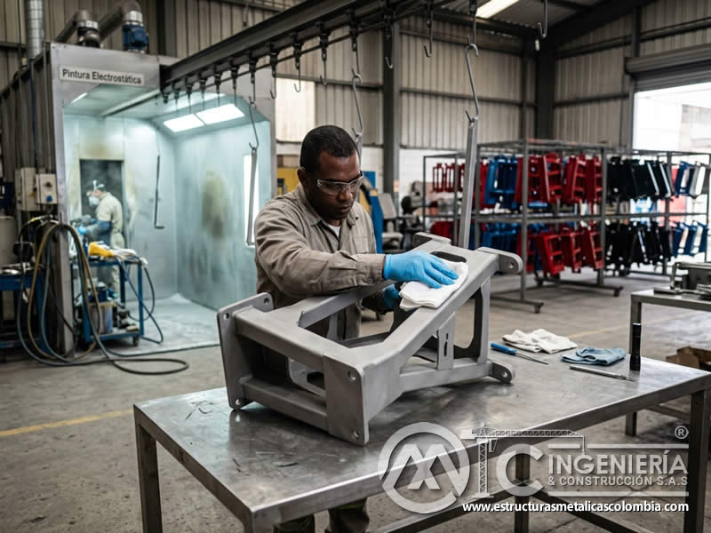 Preparación de superficie con sandblasting para pintura en polvo en Bogotá, Colombia. Montajes, Ingeniería y Construcción. MIC SAS. Preparación de superficie con sandblasting para pintura en polvo en Bogotá, Colombia. Montajes, Ingeniería y Construcción. MIC SAS.