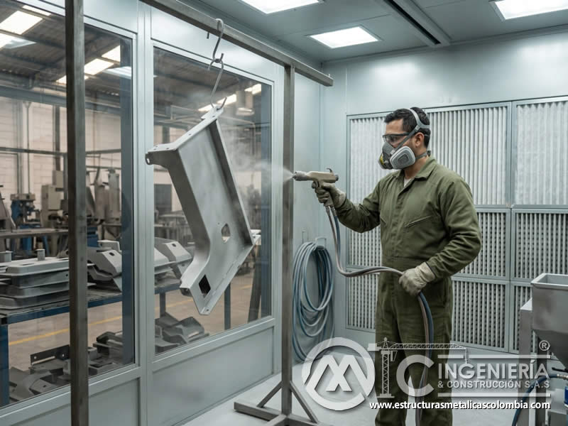 Proceso simple de pintura en polvo con sandblasting en Bogotá, Colombia. Montajes, Ingeniería y Construcción. MIC SAS. Proceso simple de pintura en polvo con sandblasting en Bogotá, Colombia. Montajes, Ingeniería y Construcción. MIC SAS.