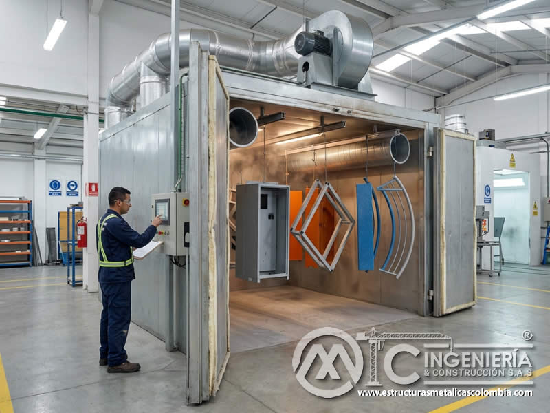 Horno de convección para curado de pintura en polvo con flujo de aire caliente en Bogotá, Colombia. Montajes, Ingeniería y Construcción. MIC SAS. Horno de convección para curado de pintura en polvo con flujo de aire caliente en Bogotá, Colombia. Montajes, Ingeniería y Construcción. MIC SAS.
